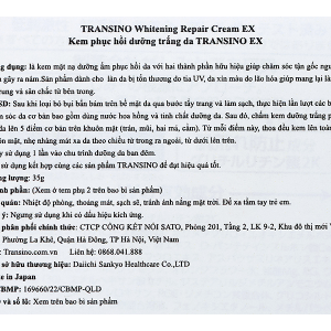 Kem dưỡng trắng da Transino Whitening Repair Cream EX dưỡng ẩm phục hồi da hũ 35g