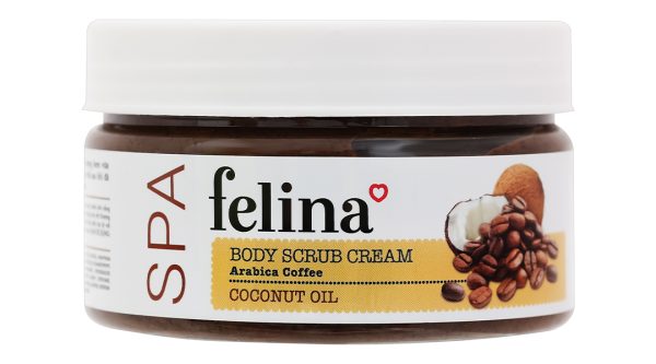 Kem tẩy tế bào chết Felina hạt cà phê & tinh dầu dừa hũ 220g