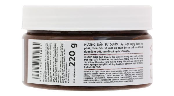 Kem tẩy tế bào chết Felina hạt cà phê & tinh dầu dừa hũ 220g