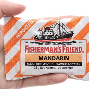 Kẹo cay Con Tàu Fisherman's Friend không đường vị quýt và menthol gói 25g