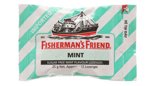 Kẹo cay Con Tàu Fisherman's Friend không đường vị bạc hà gói 25g