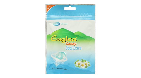 Kẹo ngậm thảo dược Eugica Candy Cool Extra giảm đau họng gói 15 viên