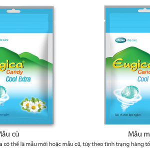 Kẹo ngậm thảo dược Eugica Candy Cool Extra giảm đau họng gói 15 viên