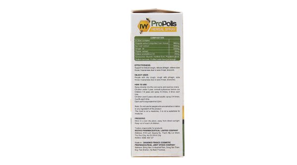 Xịt họng keo ong Ivy Propolis hỗ trợ giảm ho, đau rát họng chai 30ml