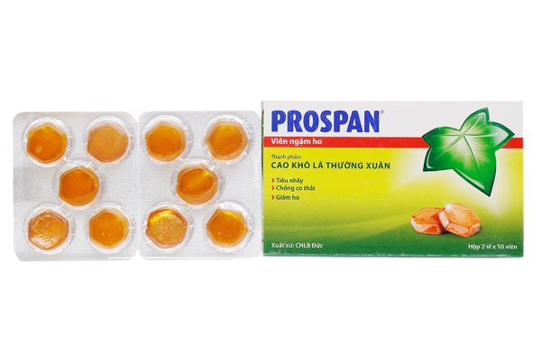 Viên ngậm Prospan trị viêm đường hô hấp, đau họng (2 vỉ x 10 viên)