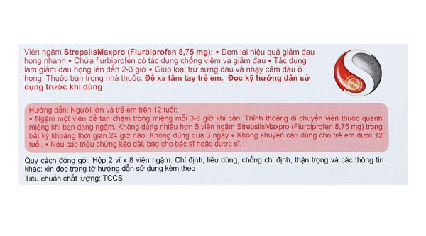 Viên ngậm Strepsils Maxpro mật ong & chanh giảm đau họng, chống viêm (2 vỉ x 8 viên)