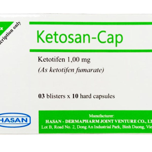 Ketosan-Cap 1mg phòng ngừa hen phế quản, điều trị viêm mũi dị ứng (3 vỉ x 10 viên)