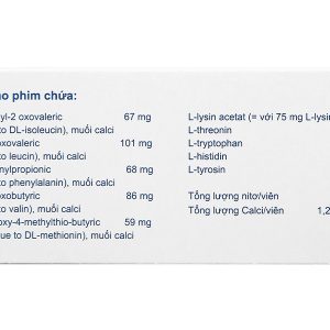 Ketosteril phòng và trị suy thận mạn (5 vỉ x 20 viên)