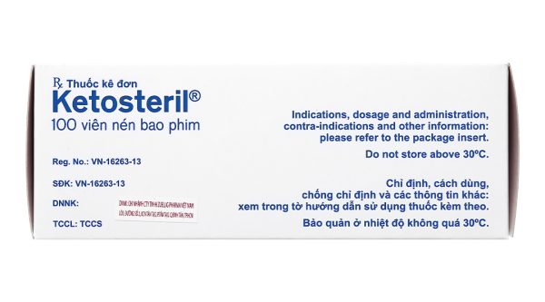 Ketosteril phòng và trị suy thận mạn (5 vỉ x 20 viên)