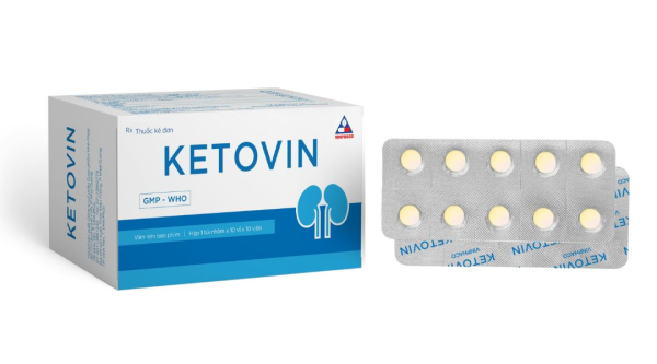 Ketovin phòng, trị rối loạn chuyển hóa protein ở suy thận mạn (10 vỉ x 10 viên)