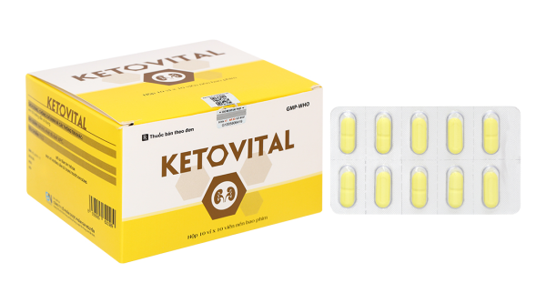 Ketovital phòng và trị rối loạn cơ chế chuyển hoá protein (10 vỉ x 10 viên)