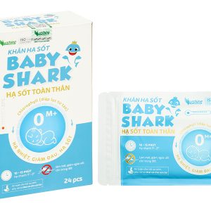 Khăn hạ sốt Baby Shark 0M+ cho bé (4 gói x 6 miếng)