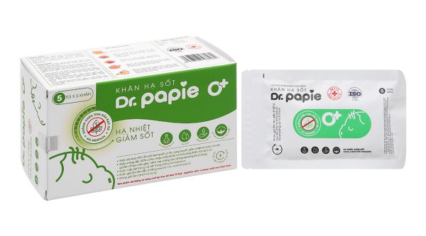 Khăn hạ sốt Dr.Papie 0+ cho bé (5 gói x 5 miếng)
