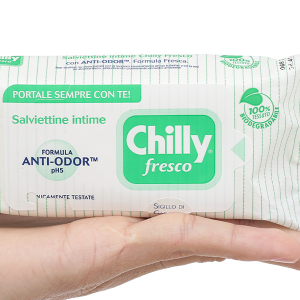 Khăn ướt vệ sinh vùng kín Chilly Fresco se lạnh, làm sạch khử mùi gói 12 miếng