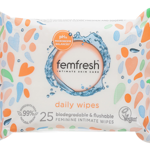 Khăn ướt vệ sinh vùng kín hàng ngày Femfresh Intimate Skin Care Daily Wipes gói 25 miếng
