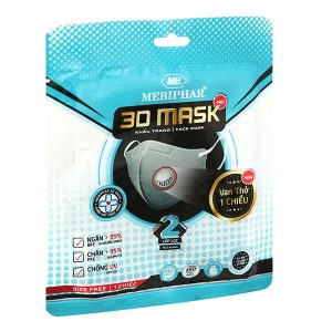 Khẩu trang y tế Mebiphar 3D Mask Pro màu trắng gói 1 cái