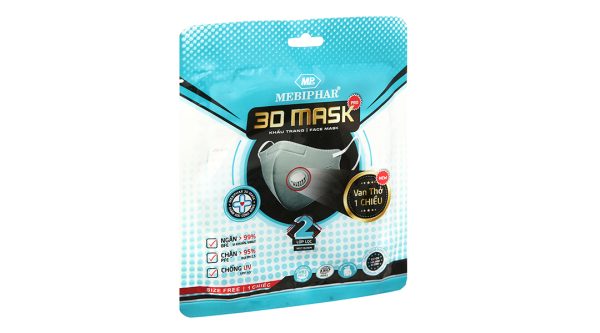 Khẩu trang y tế Mebiphar 3D Mask Pro màu trắng gói 1 cái