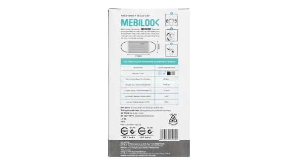 Khẩu trang y tế Mebilook 3 lớp màu trắng hộp 40 cái