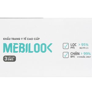 Khẩu trang y tế Mebilook 3 lớp màu trắng hộp 40 cái