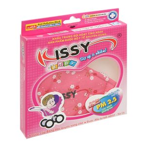 Khẩu trang vải trẻ em Kissy 3 lớp có họa tiết hộp 1 cái