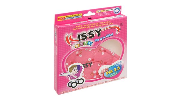Khẩu trang vải trẻ em Kissy 3 lớp có họa tiết hộp 1 cái