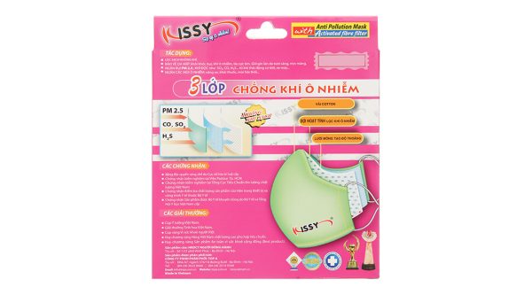 Khẩu trang vải trẻ em Kissy 3 lớp có họa tiết hộp 1 cái