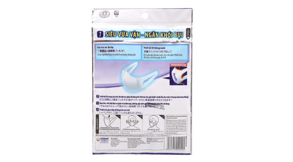 Khẩu trang y tế 3D Mask Super Fit 2 lớp màu trắng size M gói 5 cái