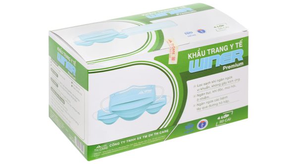 Khẩu trang y tế Winer 4 lớp màu xanh hộp 50 cái