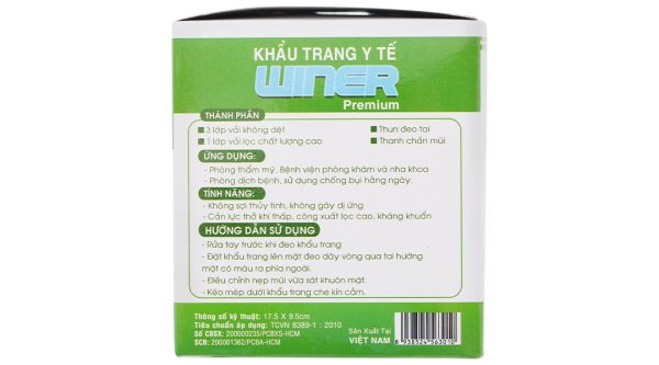 Khẩu trang y tế Winer 4 lớp màu xanh hộp 50 cái