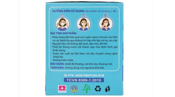 Khẩu trang y tế An Phúc 4 lớp màu xanh hộp 50 cái