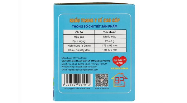 Khẩu trang y tế An Phúc 4 lớp màu xanh hộp 50 cái