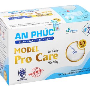 Khẩu trang y tế An Phúc 4 lớp màu trắng hộp 50 cái