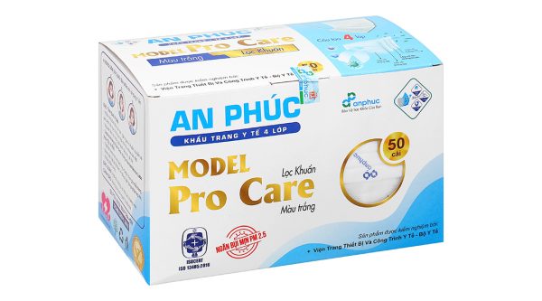 Khẩu trang y tế An Phúc 4 lớp màu trắng hộp 50 cái