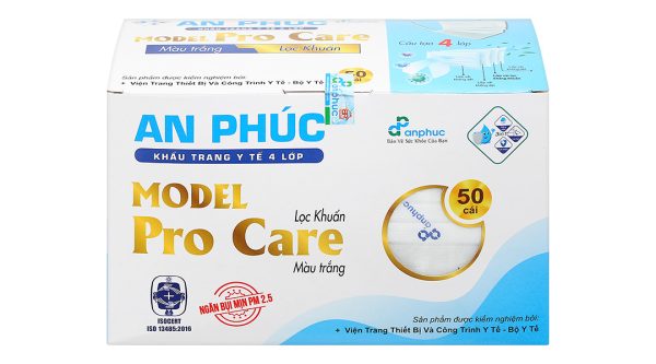 Khẩu trang y tế An Phúc 4 lớp màu trắng hộp 50 cái