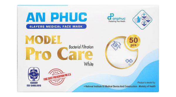 Khẩu trang y tế An Phúc 4 lớp màu trắng hộp 50 cái