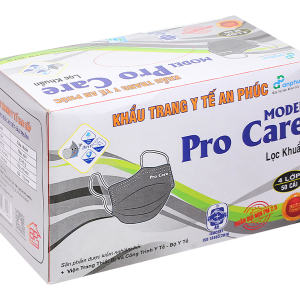 Khẩu trang y tế An Phúc Model Pro Care 4 lớp màu xám hộp 50 cái