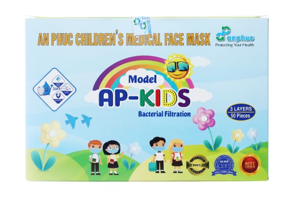Khẩu trang y tế trẻ em An Phúc 3 lớp có họa tiết hộp 50 cái