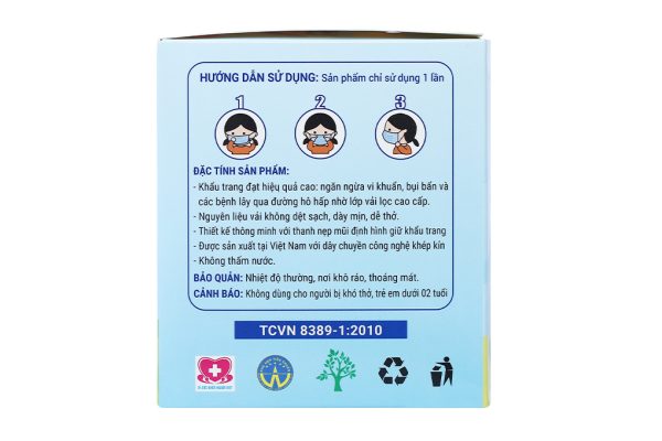 Khẩu trang y tế trẻ em An Phúc 3 lớp có họa tiết hộp 50 cái