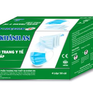 Khẩu trang y tế Khánh An 4 lớp màu xanh hộp 50 cái
