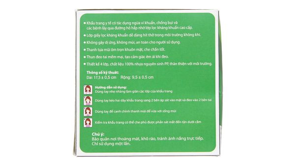 Khẩu trang y tế Trí Đức 4 lớp màu xanh hộp 50 cái