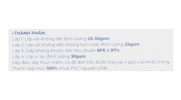 Khẩu trang y tế Mask Care 4 lớp màu trắng hộp 50 cái