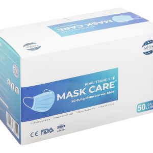 Khẩu trang y tế Mask Care 4 lớp màu xanh hộp 50 cái