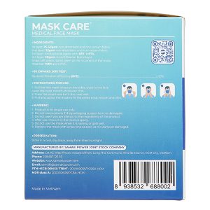 Khẩu trang y tế Mask Care 4 lớp màu xanh hộp 50 cái