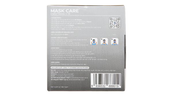 Khẩu trang y tế Mask Care 4 lớp màu xám hộp 50 cái