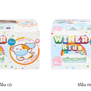 Khẩu trang y tế Winer Kids Premium 3 lớp có họa tiết hộp 50 cái