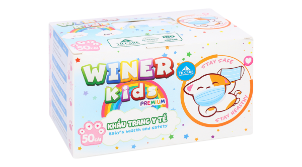 Khẩu trang y tế Winer Kids Premium 3 lớp có họa tiết hộp 50 cái