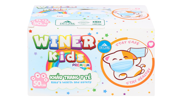 Khẩu trang y tế Winer Kids Premium 3 lớp có họa tiết hộp 50 cái