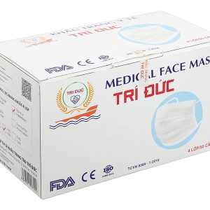 Khẩu trang y tế Trí Đức 4 lớp màu trắng hộp 50 cái