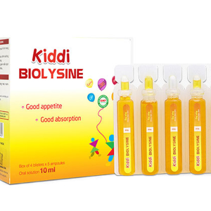 Dung dịch uống Kiddi Biolysine giúp ngon miệng, tăng cường hấp thu hộp 20 ống x 10ml