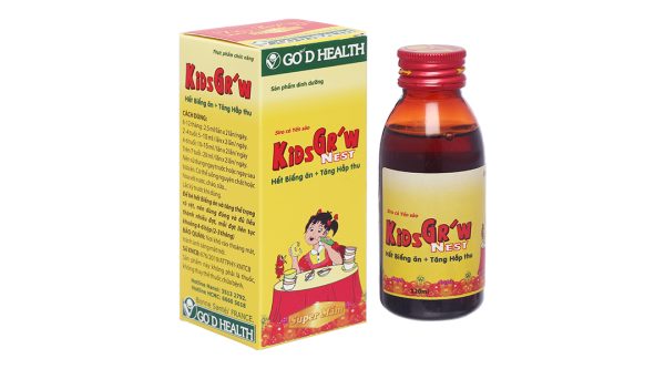 Siro Yến Sào Kids Gr'w Nest kích thích ăn ngon, tiêu hóa tốt chai 120ml
